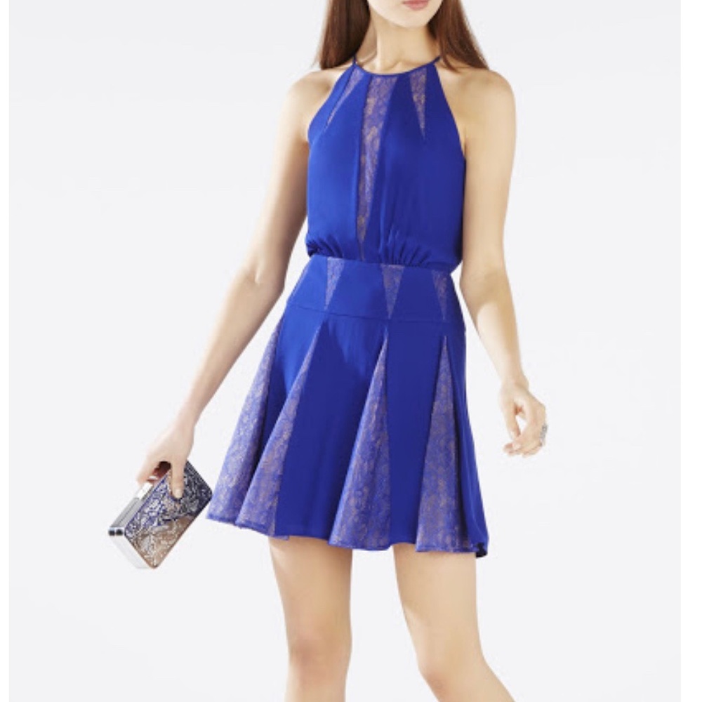 BCBGMAXAZRIA Royal Blue & Lace Dress Sz 2